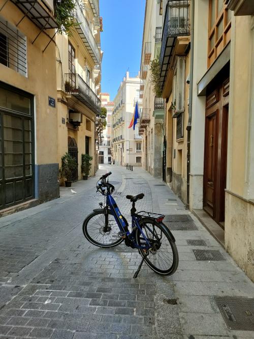 De foto`s van grote stad fietstour door valencia