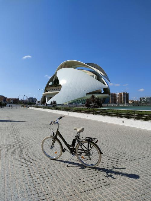 De foto`s van grote stad fietstour door valencia