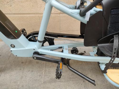 The photos of electro tandem bike / family cargo e-bike